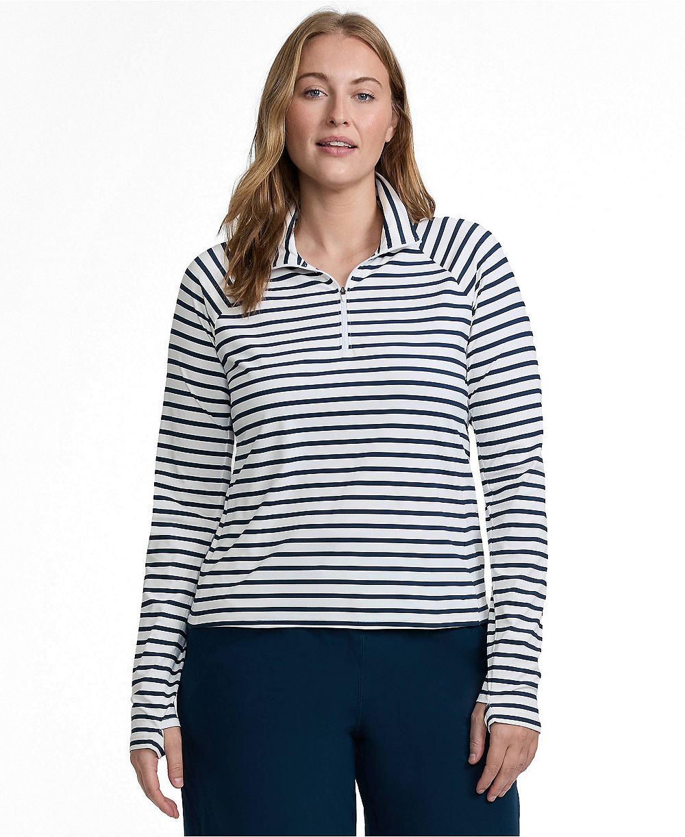 Рашгард Lands' End Plus Size SunShade UPF 50 Quarter Zip