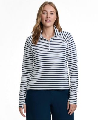 Рашгард Lands' End Plus Size SunShade UPF 50 Quarter Zip