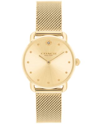 Женские часы COACH Elliot Gold-Tone Stainless Steel Mesh Bracelet, 28mm