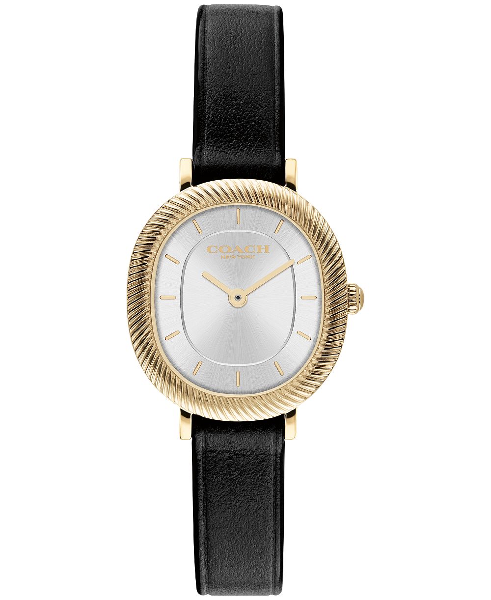 Часы COACH Women's Harlow Black Leather Strap 23.8mm