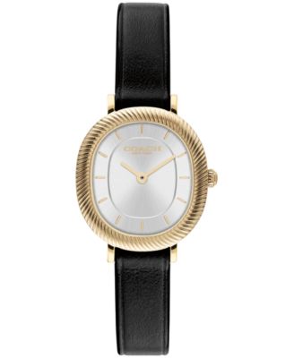 Часы COACH Women's Harlow Black Leather Strap 23.8mm
