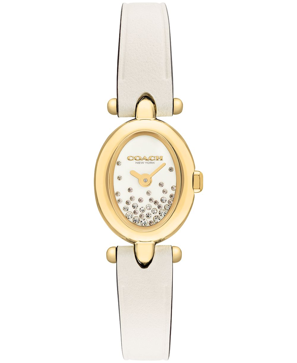 Часы COACH Women's Sammy Chalk Leather Strap 18mm