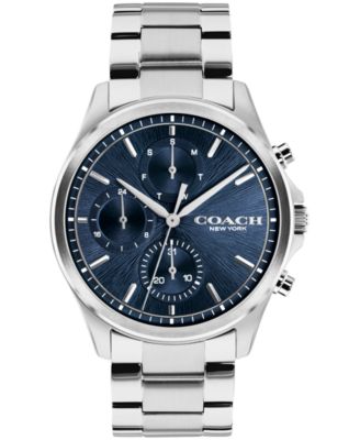 Мужские часы COACH Oliver Silver-Tone Stainless Steel Bracelet, 41mm