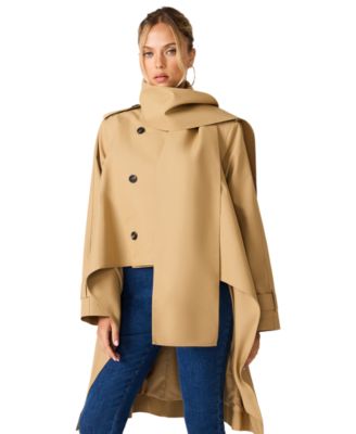 Steve Madden Women's Caspian Storm-Flap Mid-Length Jacket