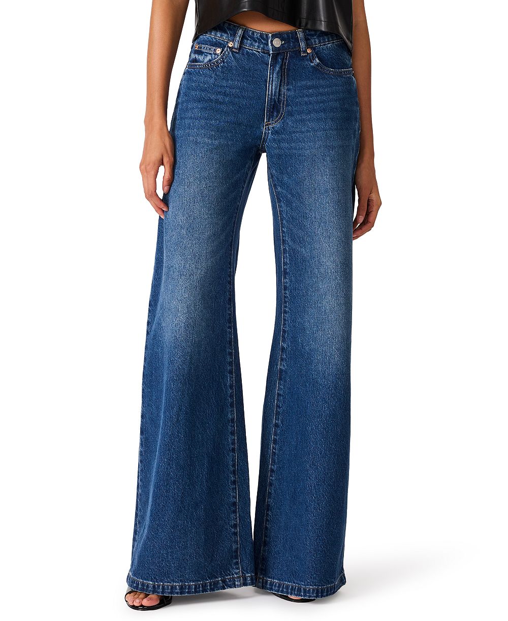 Steve Madden Женские джинсы Goldie Jean Mid-Rise Wide-Leg Flare