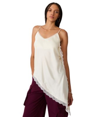 Steve Madden Women's Margan Sweetheart Neck Asymmetric Sleeveless Top
