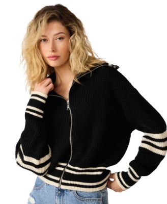 Steve Madden Women's Dara Zip-Front Sweater
