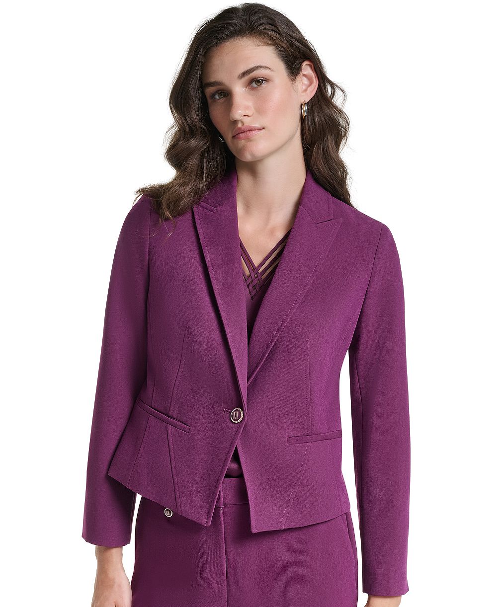 KARL LAGERFELD PARIS Petite Cropped Single-Button Blazer