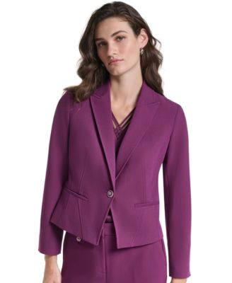 KARL LAGERFELD PARIS Petite Cropped Single-Button Blazer