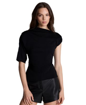Kenneth Cole Women's Asymmetrical Draped Knit Sweater