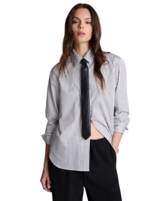Женская рубашка Kenneth Cole с завязками и пуговицами, стиль Boyfriend