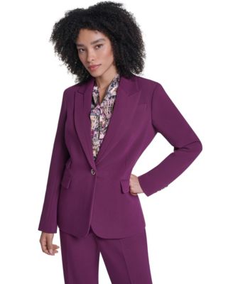 KARL LAGERFELD PARIS Women's Notch Collar One-Button Blazer