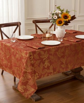 Lenox прямоугольная скатерть Metallic Falling Leaves Foil 60" x 120"