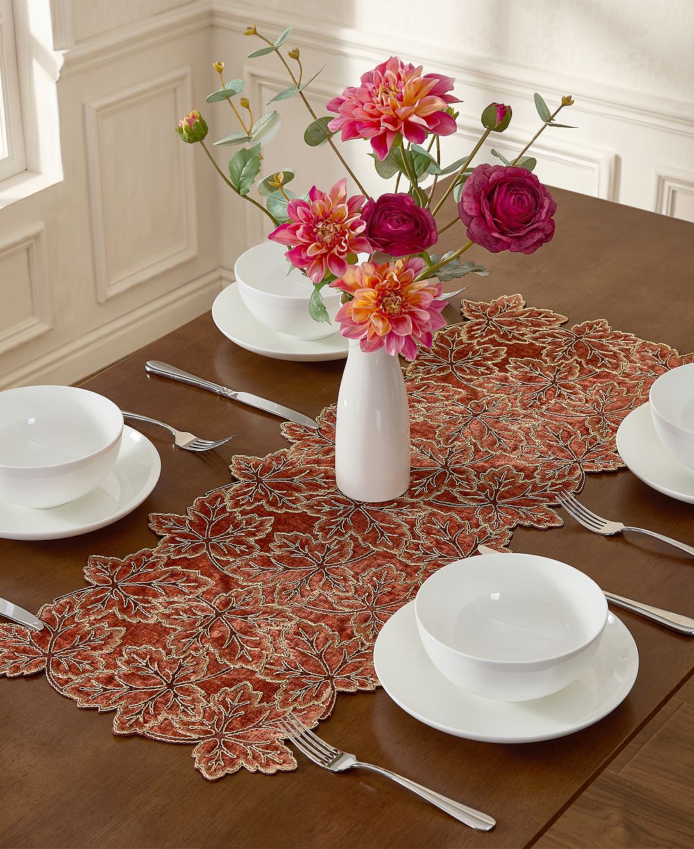 Декоративный центр Lenox Lurex Leaves Velvet 14" x 36"