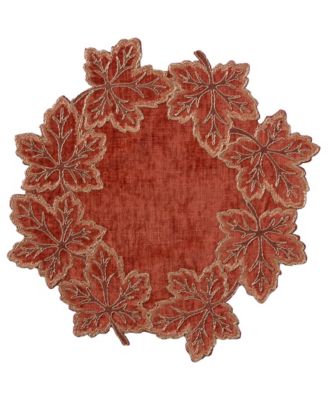 Lenox Lurex Leaves Velvet Round Placemat, 15" x 15"