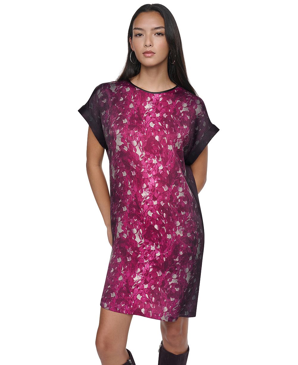 DKNY Women's Printed Short-Sleeve Shift Dress