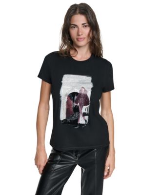 DKNY Women's Washington Arch Crewneck Graphic T-Shirt