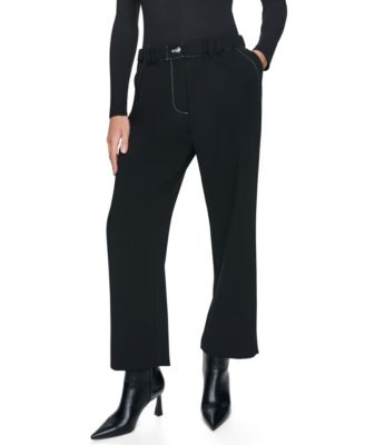 DKNY Женские брюки с высокой посадкой, контрастной строчкой и карманами на клапанах