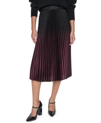 DKNY женская плиссированная юбка миди с высокой талией