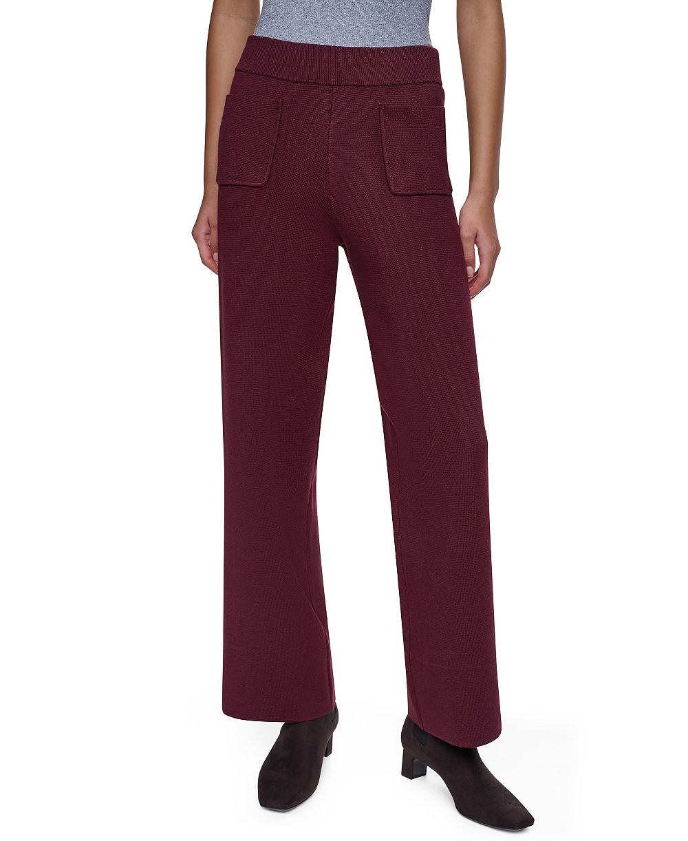 DKNY Women's Front Pocket Essentials High-Waisted Wide-Leg Pull-On Pants
