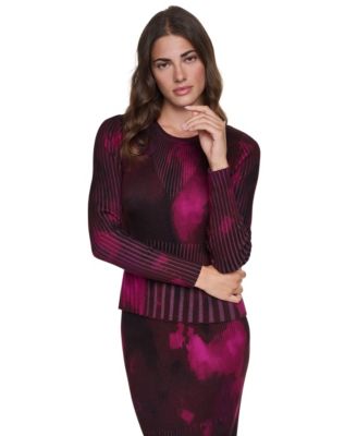 DKNY женский свитер с принтом и ребристой текстурой