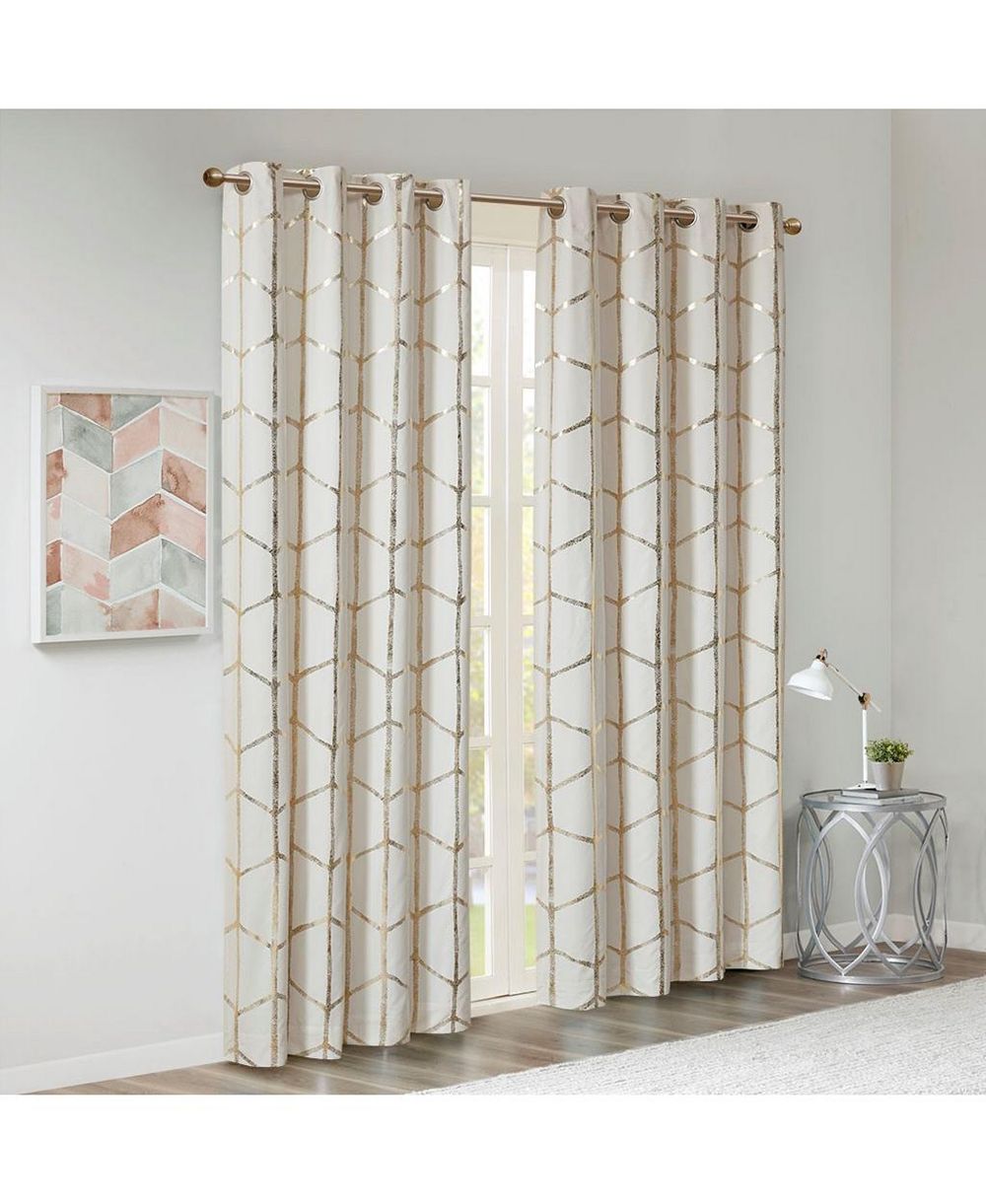Штора Avobird Total Blackout Metallic Print Grommet Top Curtain Panel