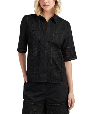 ELLE Collection Women's Lace Inset Shirt