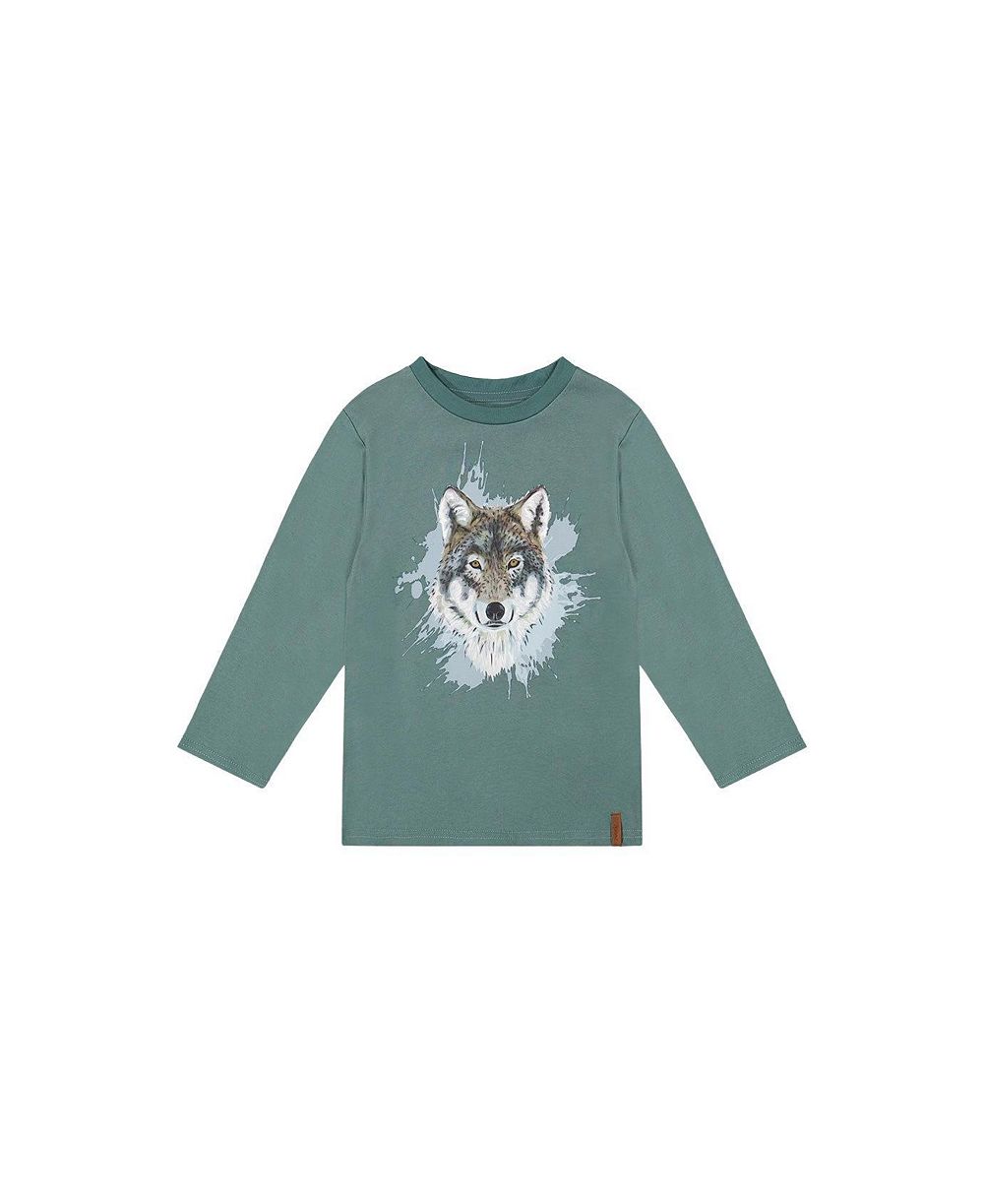 Deux par Deux Little Boys 6- 12 Long Sleeve T-Shirt Turquoise