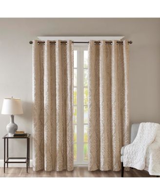 Avobird Knitted Jacquard Damask Total Blackout Grommet Top Curtain Panel