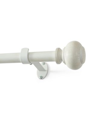 Декоративный карниз Threadmade Rhinebeck 1-Inch Adjustable Single с финиалами Faux Wood Ball