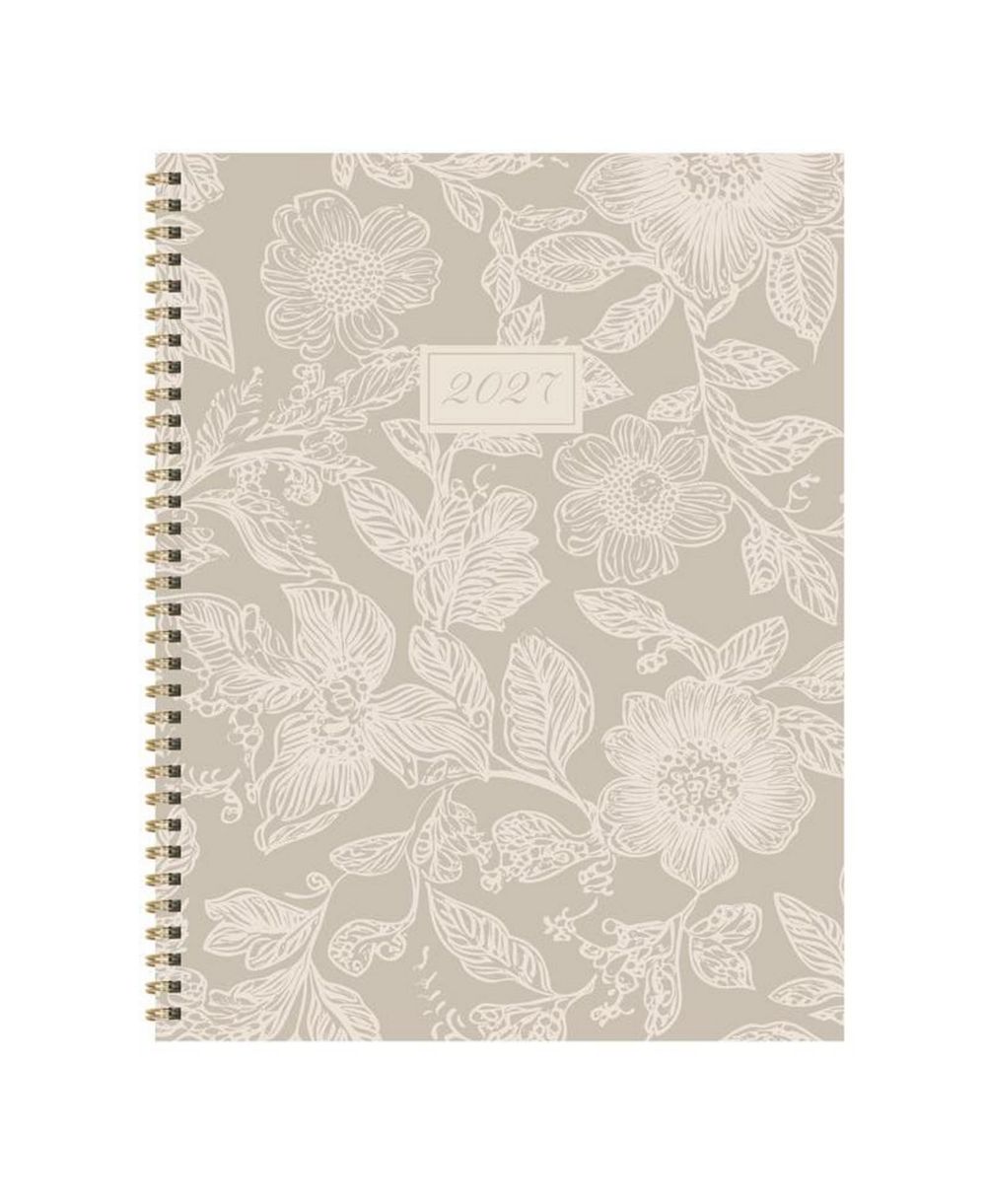 TF Publishing Paper Goods 2027 Cream and Taupe Large Weekly Monthly Planner