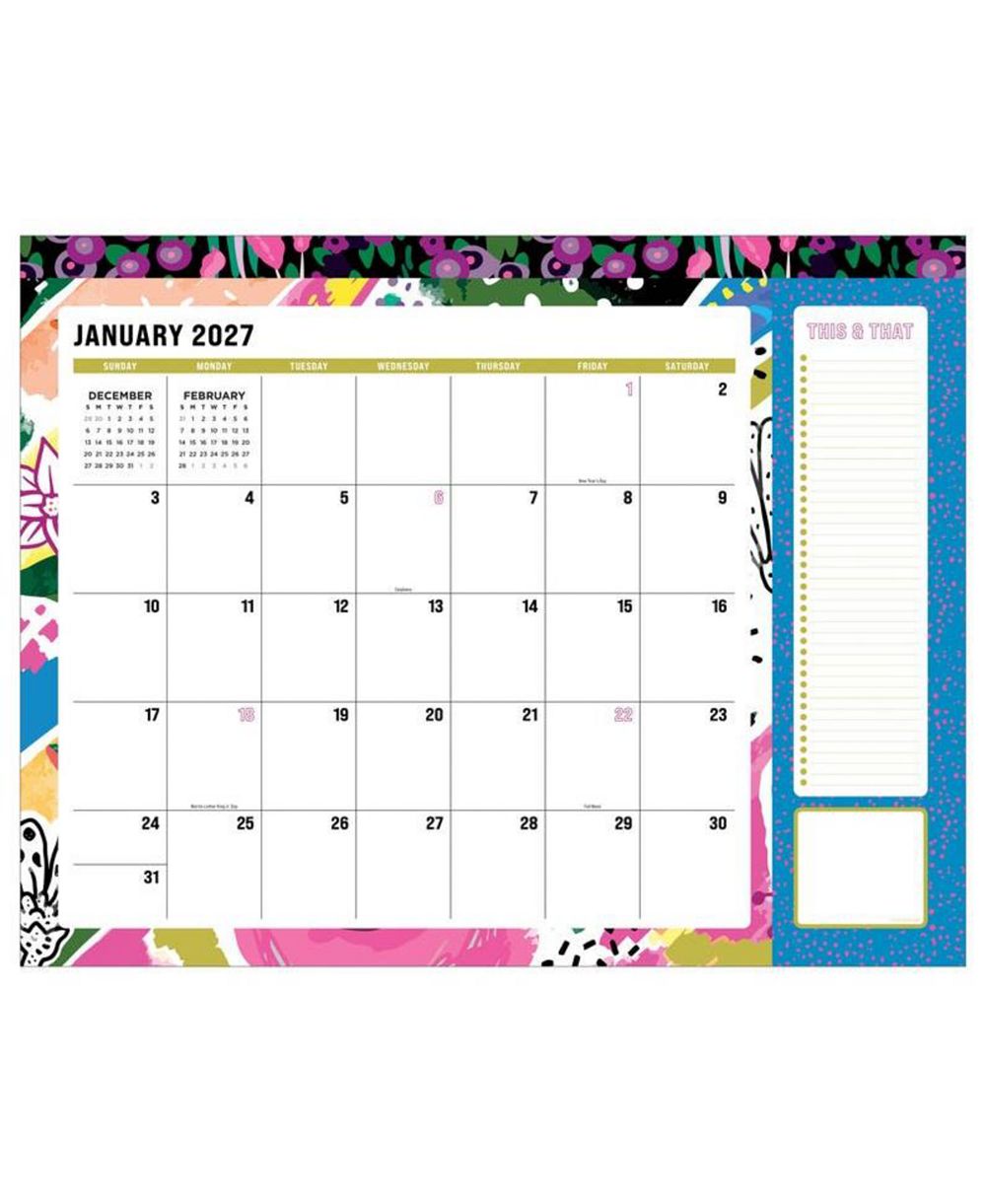 TF Publishing Paper Goods 2027 Maximal Mirage Medium Desk Pad Monthly Blotter Calendar