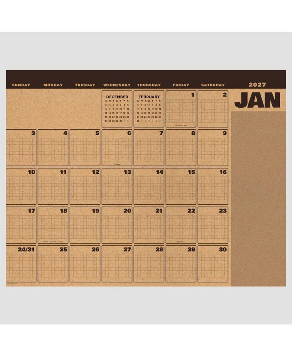 TF Publishing Paper Goods 2027 Trail Timber Medium Desk Pad Monthly Blotter Calendar