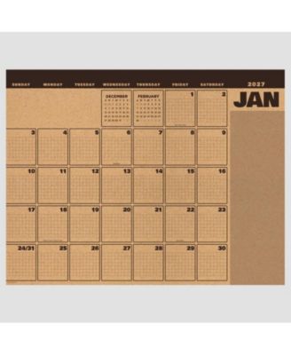TF Publishing Paper Goods 2027 Trail Timber Medium Desk Pad Monthly Blotter Calendar