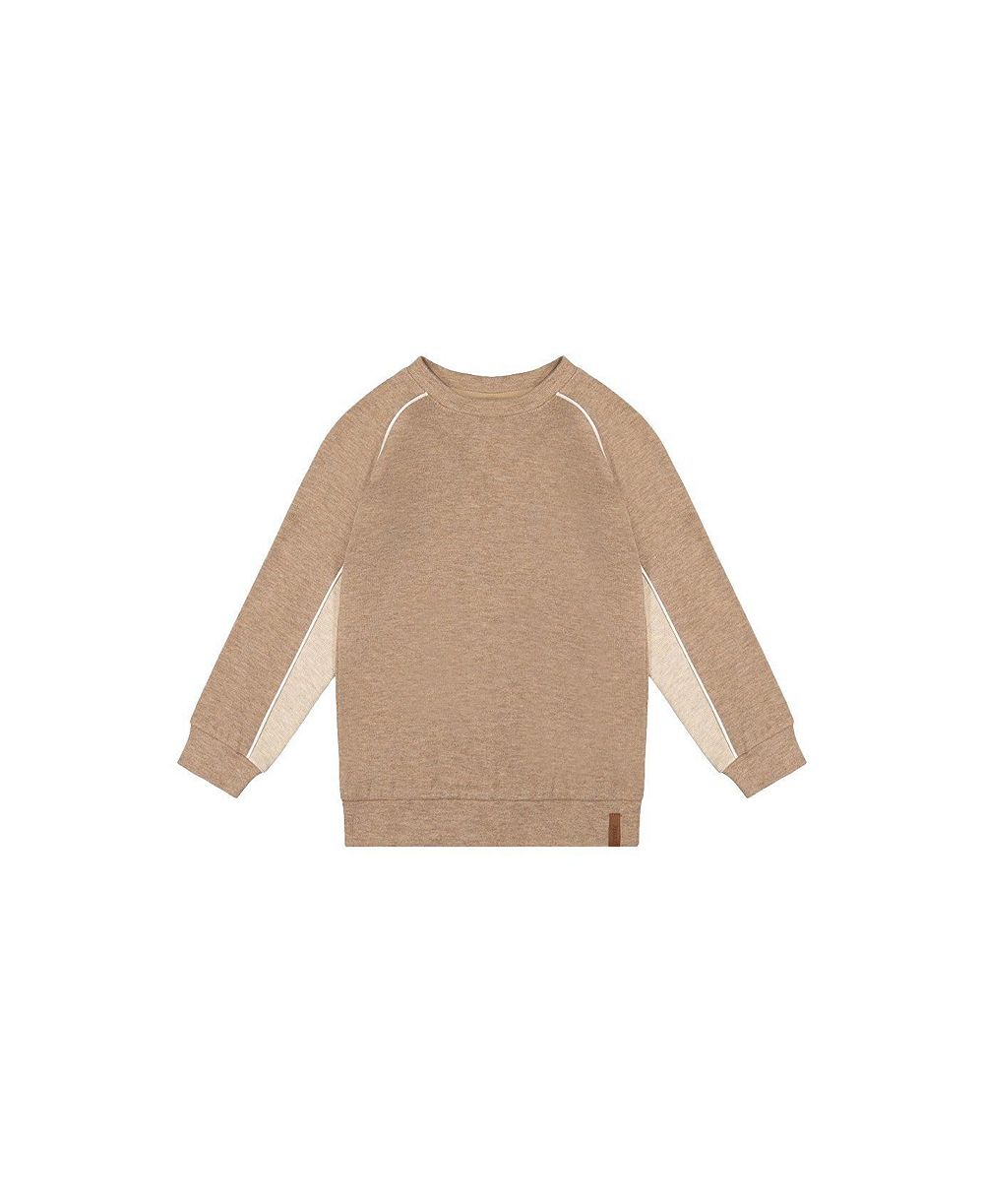 Deux par Deux детский джерси топ с рукавами Raglan, Taupe