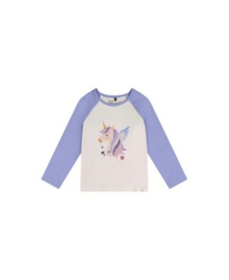 Deux par Deux Little and Big Girl 6-12 Raglan Organic Cotton T-Shirt