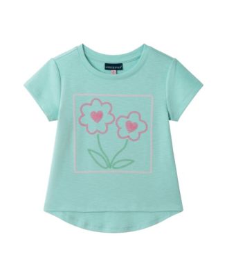 Детская футболка Andy & Evan Toddler Girls 2T- 6X Sparkle Bloom Embroidered Tee