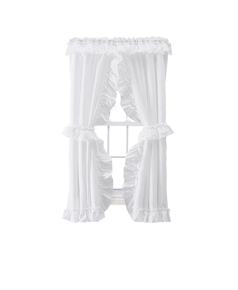 Ellis Curtain 70percentage  Polyester 30percentage  Cotton Stacey Ruffled Prscilla Curtain Panel Pairs With Tiebacks