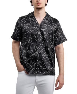 Flower clouds print black