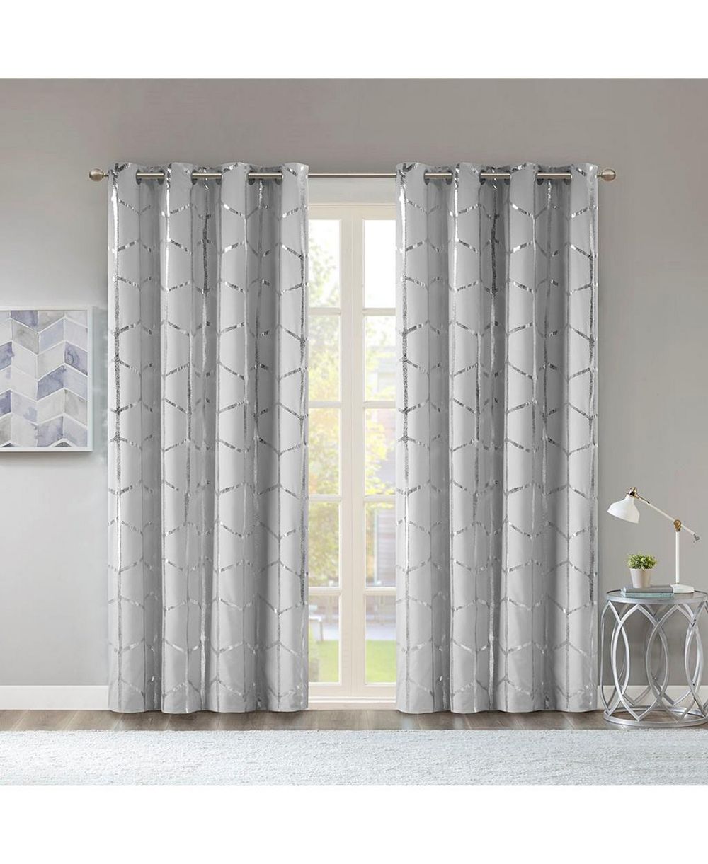 Шторная панель Avobird Total Blackout Metallic Print Grommet Top Curtain Panel