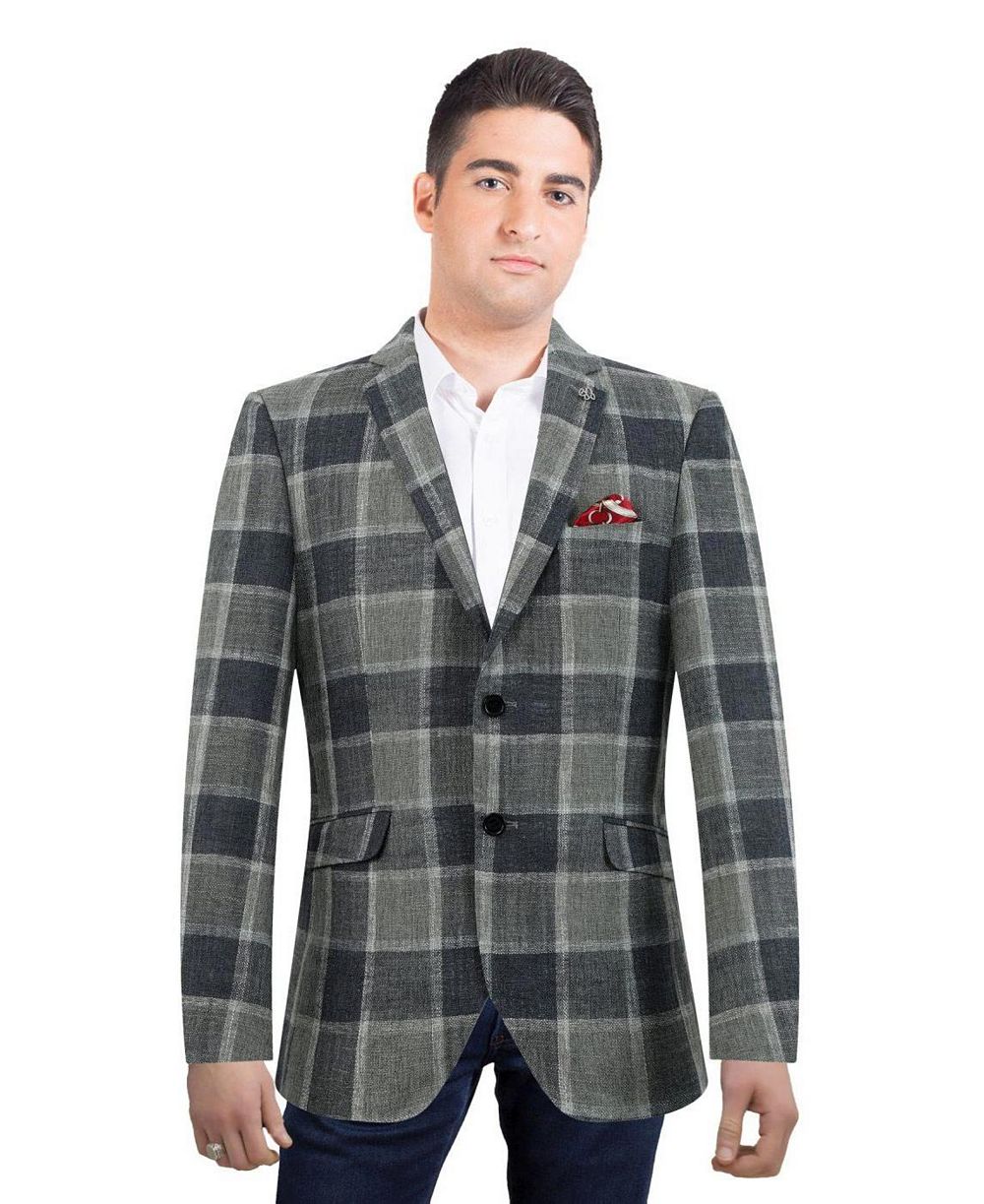 Мужской спортивный блейзер Elie Balleh Slim Fit в крупную клетку