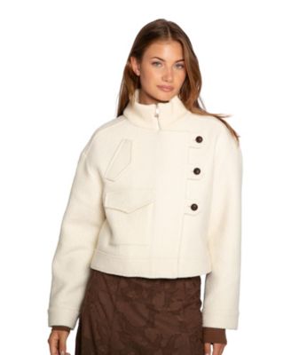 Belle & Bloom Women's Crystal Skies Cropped Wool Rib Jacket