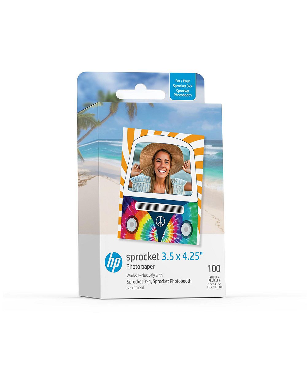 Фотобумага HP 3.5" x 4.25" Sticky-Backed Zink (100 шт.), совместима с HP Sprocket 3x4 и Photobooth