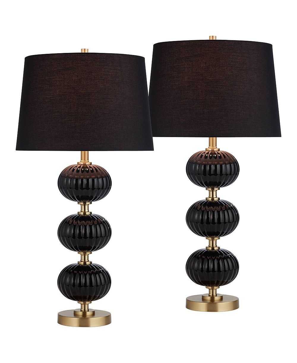Набор настольных ламп Possini Euro Design Grace, 2 шт., 30" High Black Glass