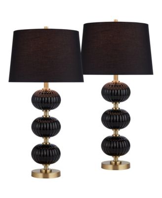Possini Euro Design Possini Euro Grace 30" High Black Glass Table Lamp Set of 2