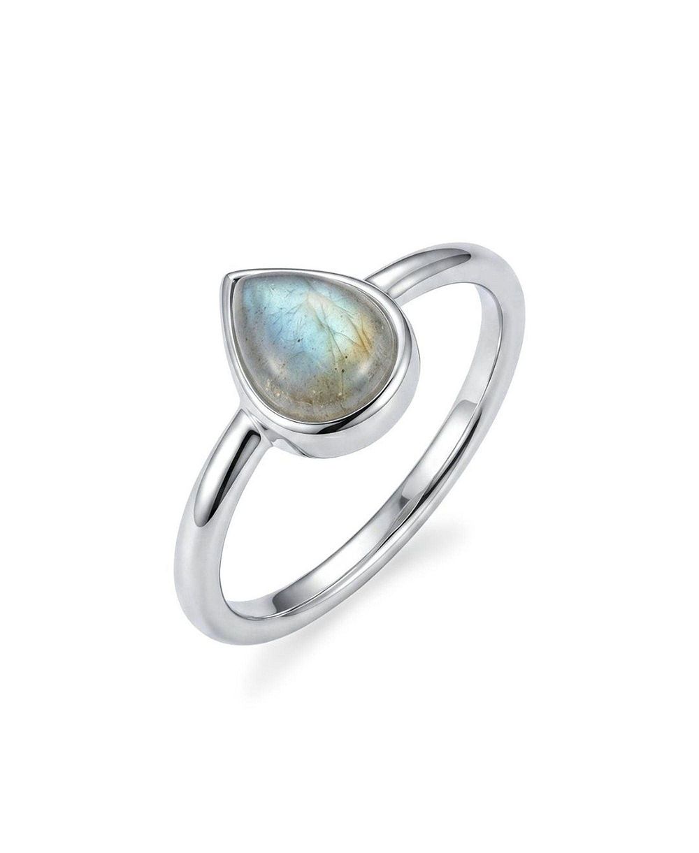 Кольцо Adornia Fine Silver Plated Labradorite Pear