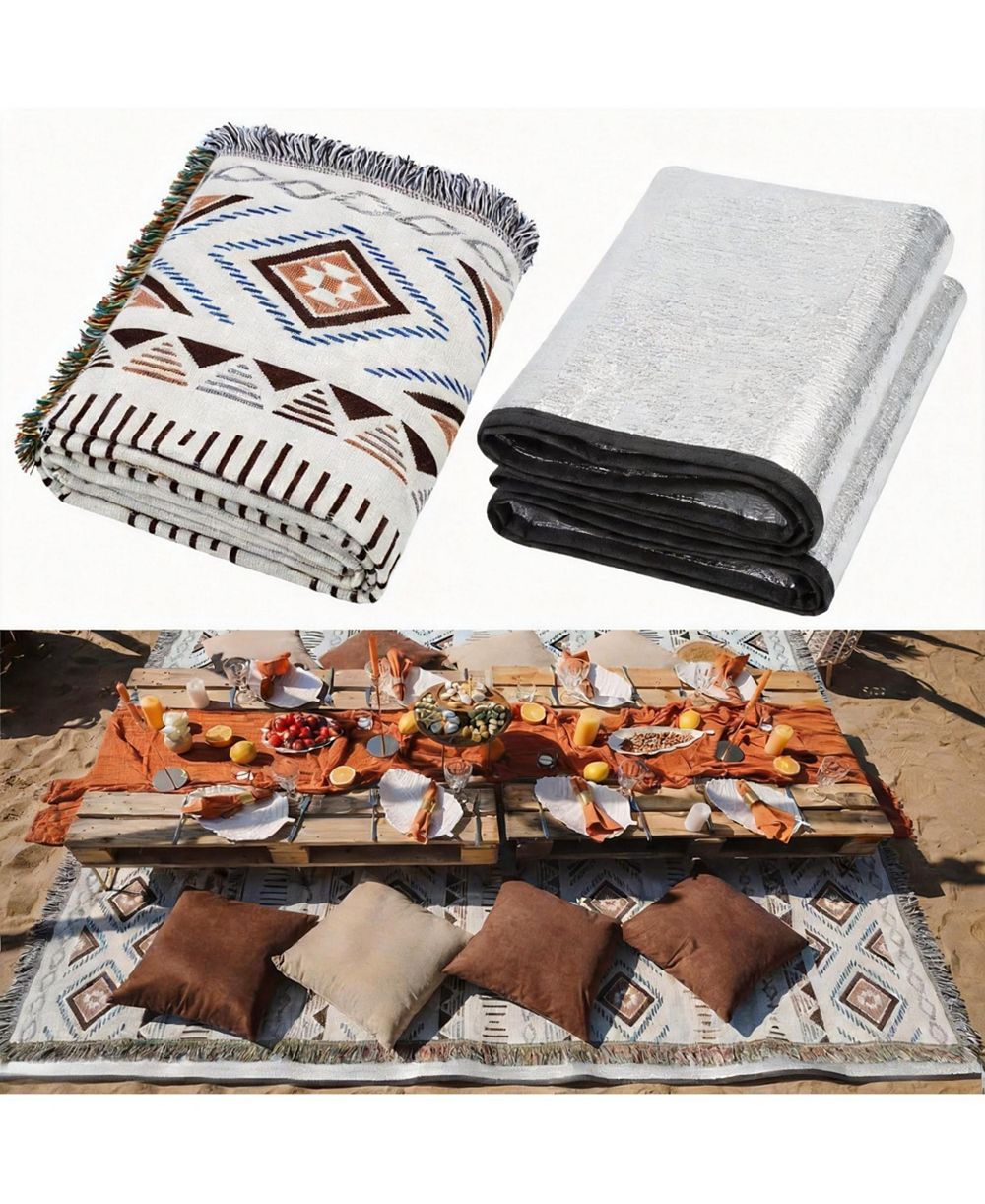 AOFAR 91"x 71" Picnic Blanket Beach Camping Sandproof Waterproof