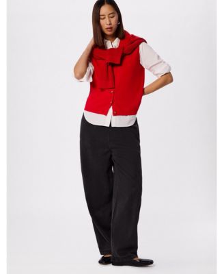 Whistles Women's V-Neck Button Front Knit Tank