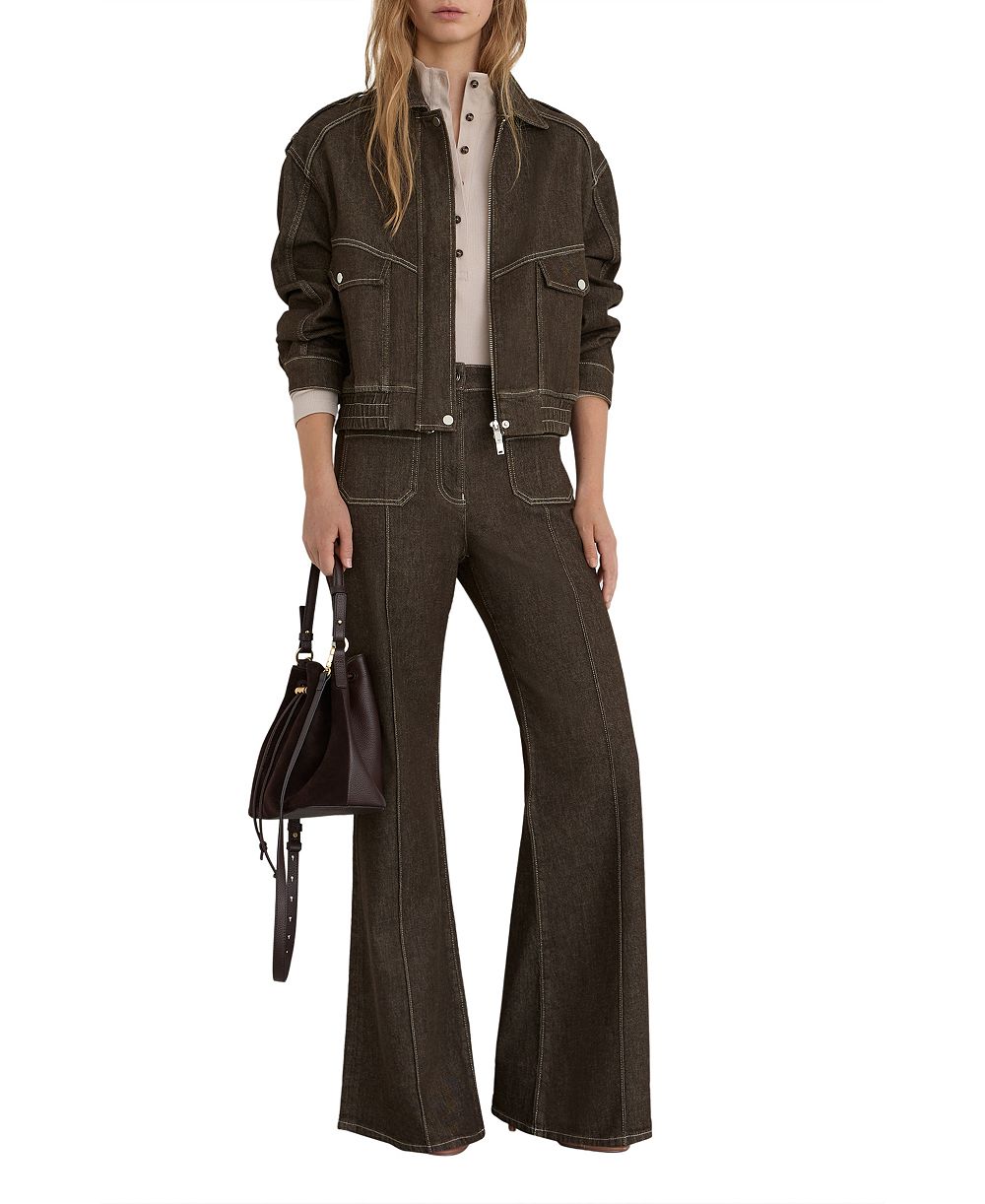 REISS Women's Sakura Flare Patch Pocket Jean