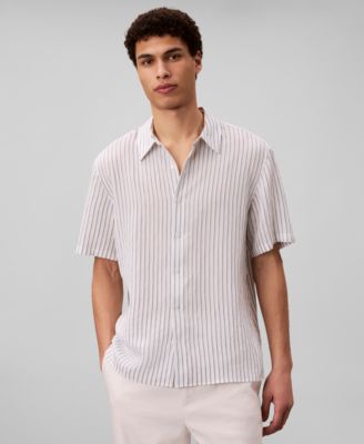 Calvin Klein Men's Yarn-Dyed Stripe Classic-Fit Shirt